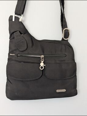 Travelon Black Nylon Crossbody Messenger Bag
